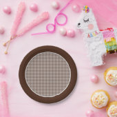 Assiettes En Carton Plaques en papier Brown En vichy-chocolat (Fête)