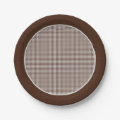 Assiettes En Carton Plaques en papier Brown En vichy-chocolat (Devant)