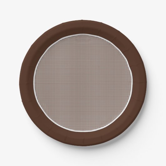 Assiettes En Carton Plaques en papier Brown En vichy-chocolat (Devant)