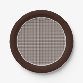 Assiettes En Carton Plaques en papier Brown En vichy foncé (Devant)