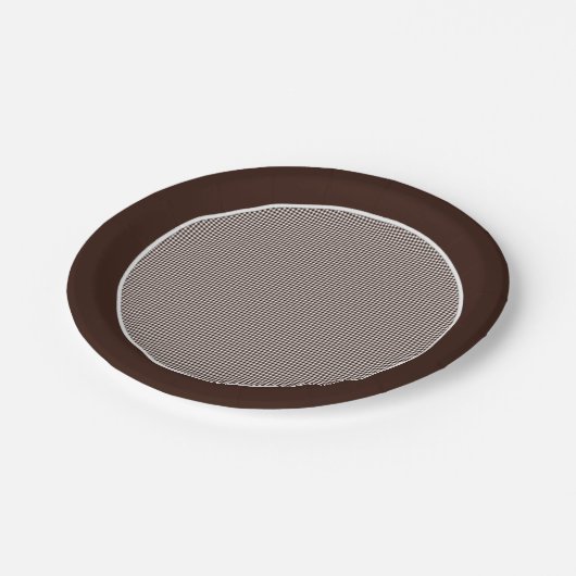 Assiettes En Carton Plaques en papier Brown En vichy foncé (Angle)