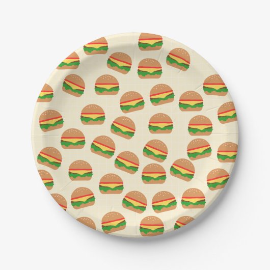 Assiettes En Carton Plaques en papier Burger Cute (Devant)