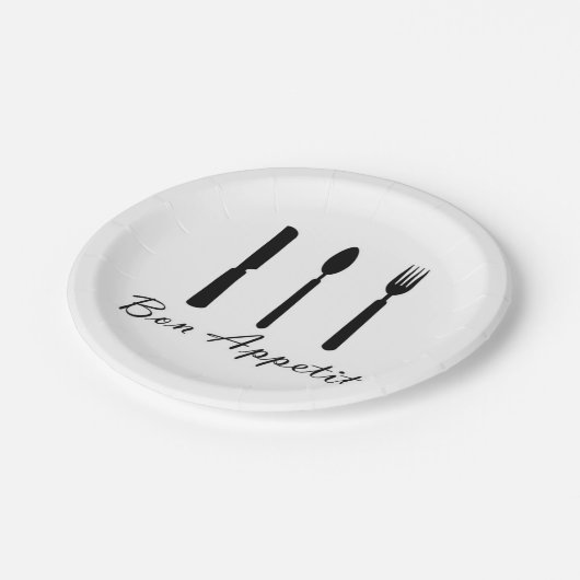 Assiettes En Carton Plaques en papier Café Bon Appetit (Angle)