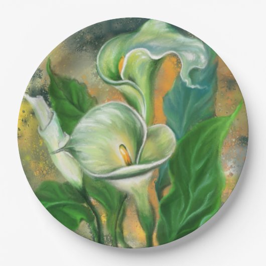Assiettes En Carton Plaques en papier Calla Lilies (Devant)
