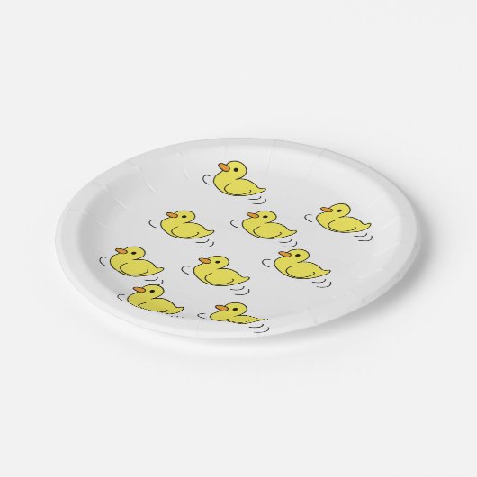 Assiettes En Carton Plaques en papier Canards jaunes (Angle)