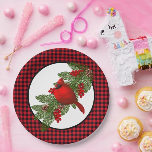 Assiettes En Carton Plaques en papier cardinal de Noël (Fête)