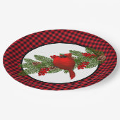 Assiettes En Carton Plaques en papier cardinal de Noël (Angle)