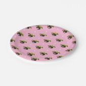 Assiettes En Carton Plaques en papier Carlin rose (Angle)