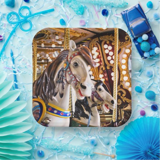 Assiettes En Carton Plaques en papier carrousel (Fête)