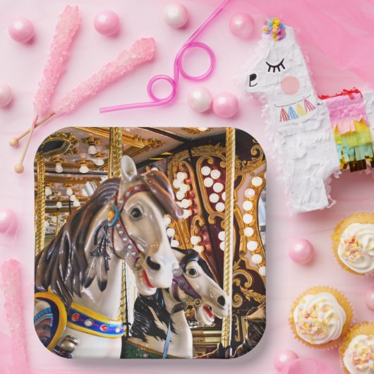 Assiettes En Carton Plaques en papier carrousel (Fête)