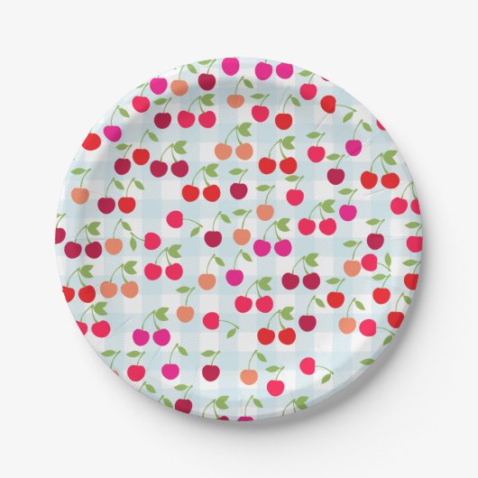 Assiettes En Carton Plaques en papier cerise mignonne (Devant)