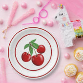 Assiettes En Carton Plaques en papier Cerises rouges (Fête)