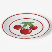 Assiettes En Carton Plaques en papier Cerises rouges (Angle)
