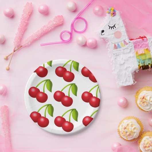 Assiettes En Carton Plaques En Papier Cerry Party Animation Invitation (Fête)