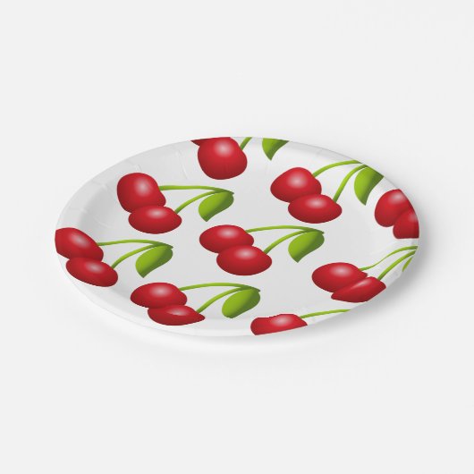 Assiettes En Carton Plaques En Papier Cerry Party Animation Invitation (Angle)