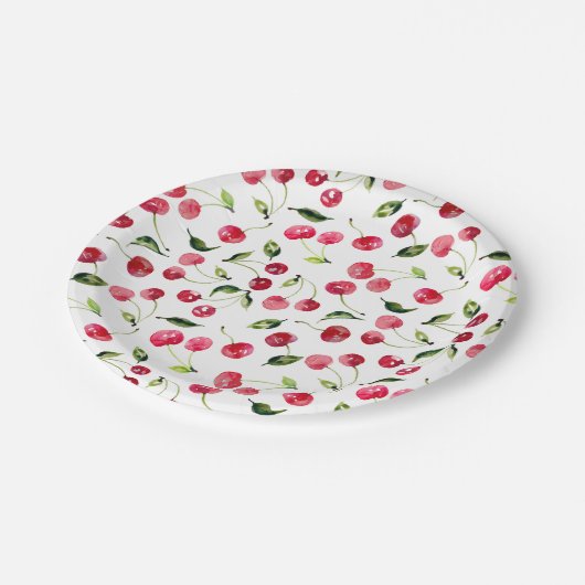 Assiettes En Carton Plaques en papier Cherry Bliss (Angle)