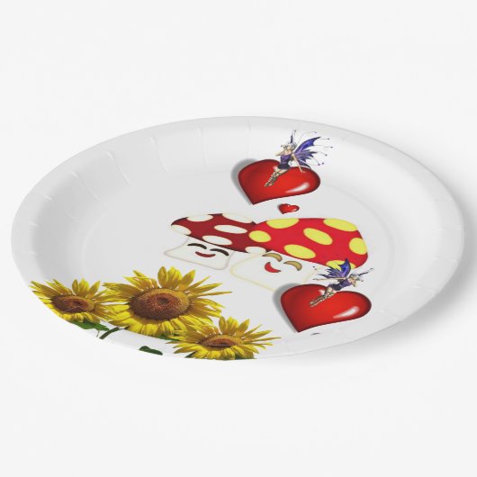 Assiettes En Carton Plaques en papier Citrouille Fée de tournesol (Angle)