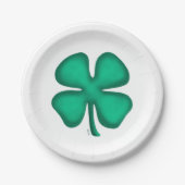 Assiettes En Carton Plaques en papier Clé irlandais Lucky 4 Leaf (Devant)