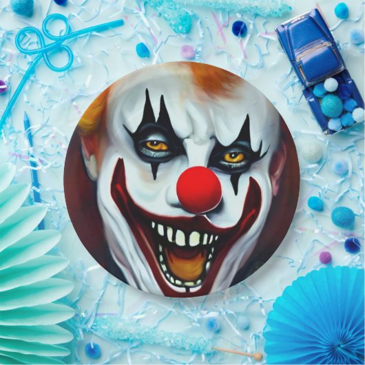 Assiettes En Carton Plaques en papier clown effrayant (Fête)