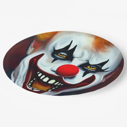 Assiettes En Carton Plaques en papier clown effrayant (Angle)
