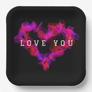 Assiettes En Carton Plaques en papier coeur Valentine