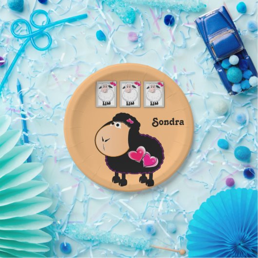 Assiettes En Carton Plaques en papier, Coeurs roses de mouton (Fête)