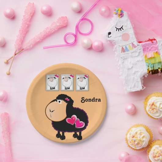 Assiettes En Carton Plaques en papier, Coeurs roses de mouton (Fête)