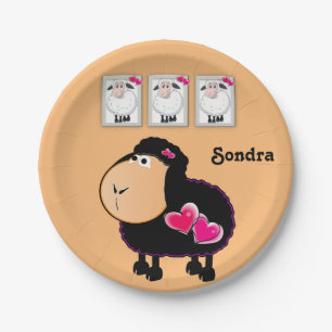 Assiettes En Carton Plaques en papier, Coeurs roses de mouton