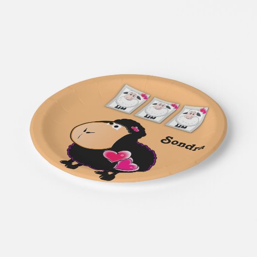 Assiettes En Carton Plaques en papier, Coeurs roses de mouton (Angle)