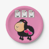 Assiettes En Carton Plaques en papier, Coeurs roses de mouton (Devant)