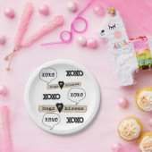 Assiettes En Carton Plaques en papier Coeurs rouges Aimer Xoxo (Fête)