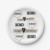 Assiettes En Carton Plaques en papier Coeurs rouges Aimer Xoxo (Devant)