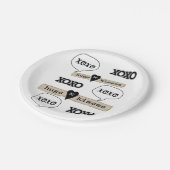 Assiettes En Carton Plaques en papier Coeurs rouges Aimer Xoxo (Angle)