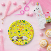 Assiettes En Carton Plaques en papier, Coeurs verts mouton Fée (Fête)