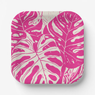 Assiettes En Carton Plaques en papier conçues par Monstera tropicale