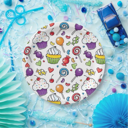 Assiettes En Carton Plaques en papier - Cupcake sucré (Fête)