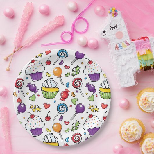 Assiettes En Carton Plaques en papier - Cupcake sucré (Fête)