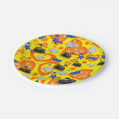 Assiettes En Carton Plaques en papier, Cygnes Coeurs orange Étoiles bl (Angle)