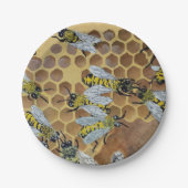 Assiettes En Carton plaques en papier d'abeille (Devant)