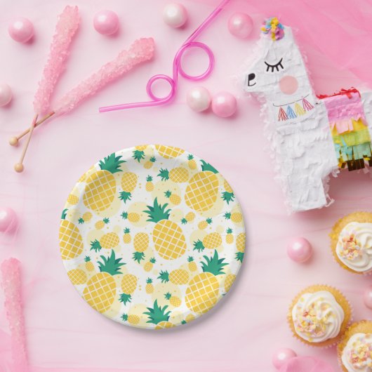 Assiettes En Carton Plaques en papier d'ananas 7 pouces (Fête)