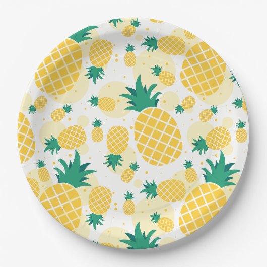 Assiettes En Carton Plaques en papier d'ananas 9" (Devant)