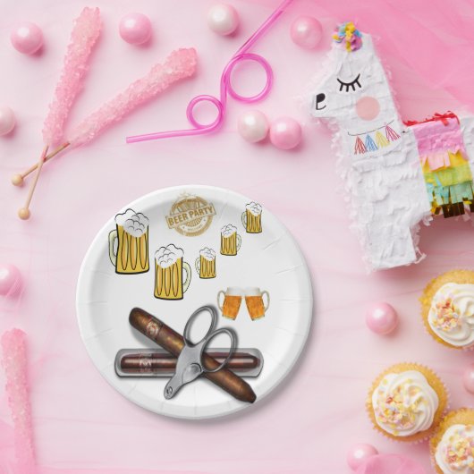Assiettes En Carton Plaques en papier d'anniversaire, bière (Fête)