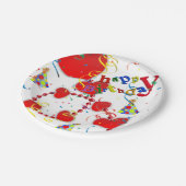 Assiettes En Carton Plaques en papier d'anniversaire, Coeurs rouges (Angle)