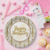 Assiettes En Carton Plaques en papier d'anniversaire dorées (Fête)