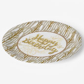 Assiettes En Carton Plaques en papier d'anniversaire dorées (Angle)