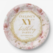 Assiettes En Carton Plaques en papier d'anniversaire floues brillantes (Devant)