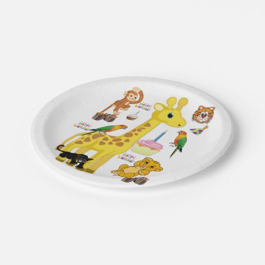 Assiettes En Carton Plaques en papier d'anniversaire, Giraffe (Angle)