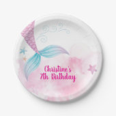 Assiettes En Carton Plaques en papier d'anniversaire mignonnes de sirè (Devant)