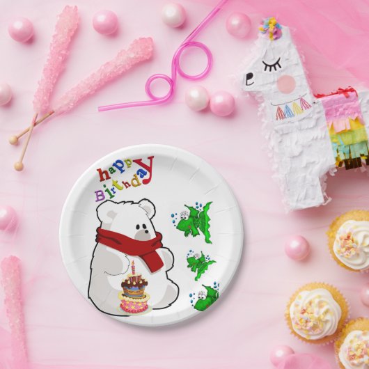 Assiettes En Carton Plaques en papier d'anniversaire, Ours polaire (Fête)