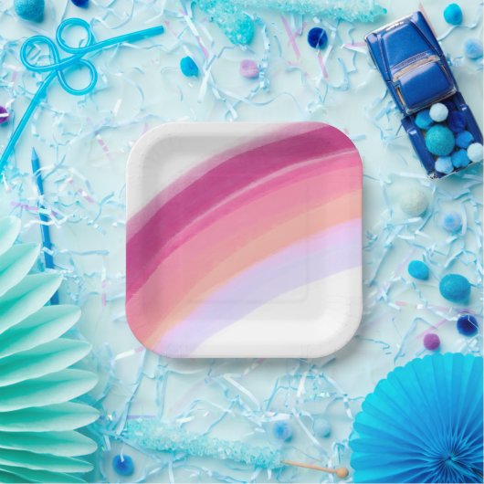 Assiettes En Carton Plaques en papier d'anniversaire Peint rose violet (Fête)